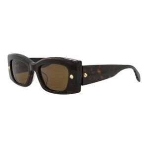 Alexander McQueen Unisex Square/Rectangle Havana Havana Brown Fashion Designer